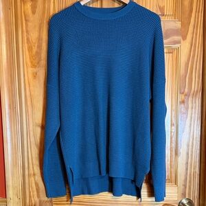 Tea N Rose Women’s Crewneck Waffle Knit Sweater - Blue